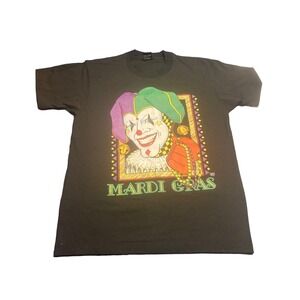 Vintage Shirt Mens Adult Large Black Mardi Gras New Orleans 90s Single Stitch